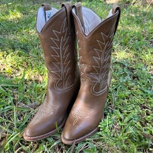 Botas Jaca Vintage Brown Western Leather Cowgirl Boots 7.5